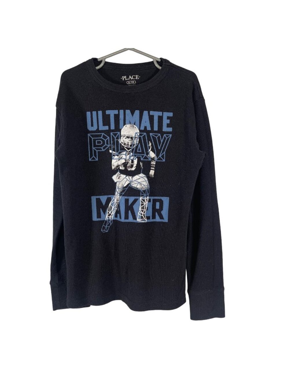 The Childrens Place Boys Graphic Long Sleeve Black Size M Cotton Play Grid Sport